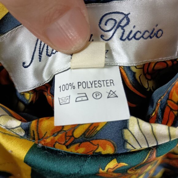 Vintage Reversible Jacket Womens XL Italian Scarf Print Quilted 80s Art to Wear - Picture 8 of 15